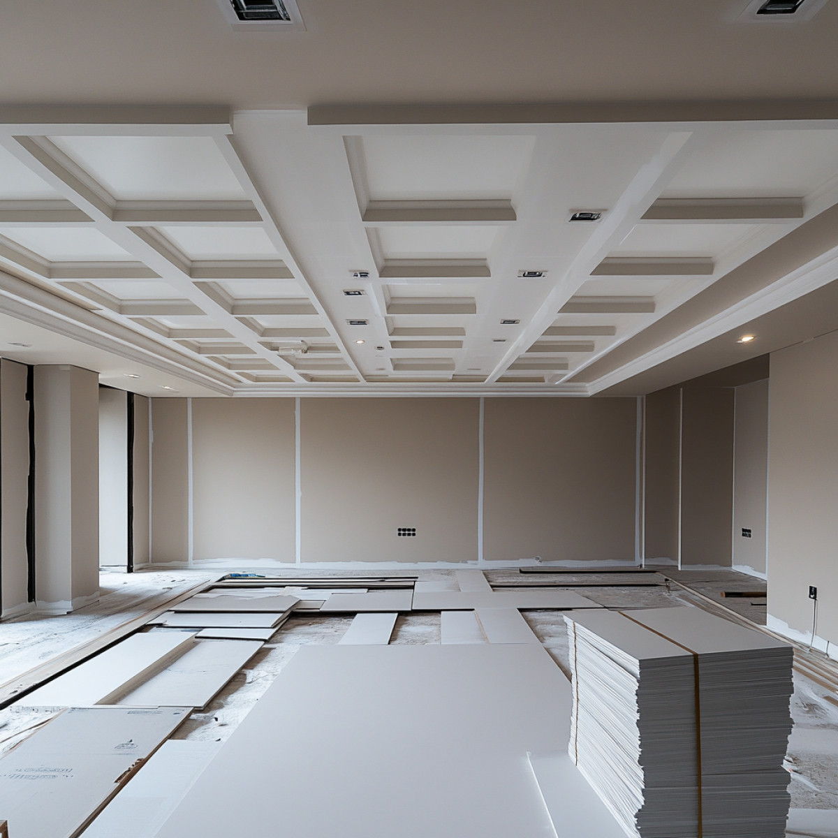 Installation dun faux plafond suspendu